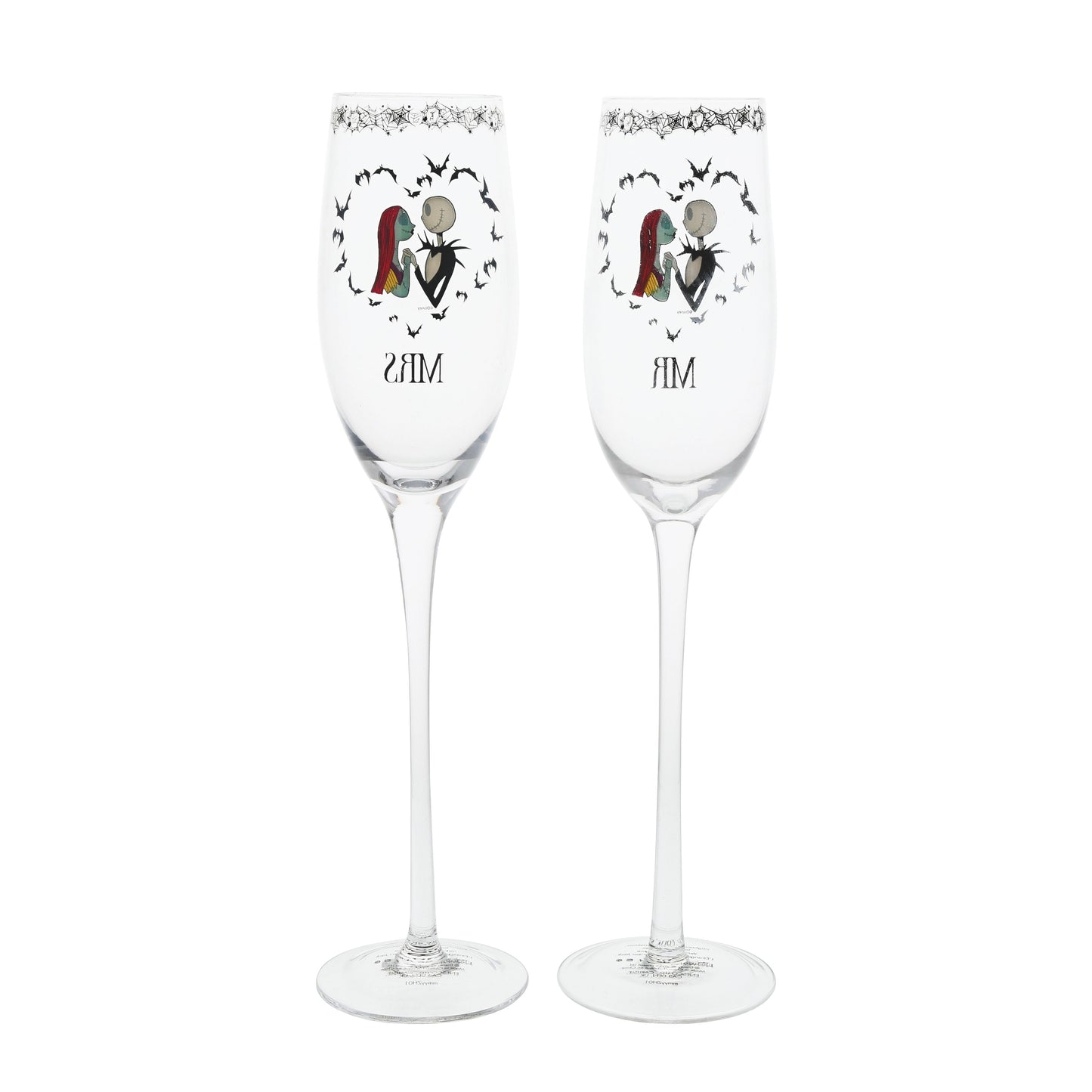 MR and MRS The Nightmare before Christmas Glass Set - Disney Tim Burtons