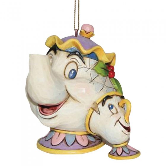 Mrs Pots & Chip Hanging Ornament - Disney Traditions Beauty and the Beast