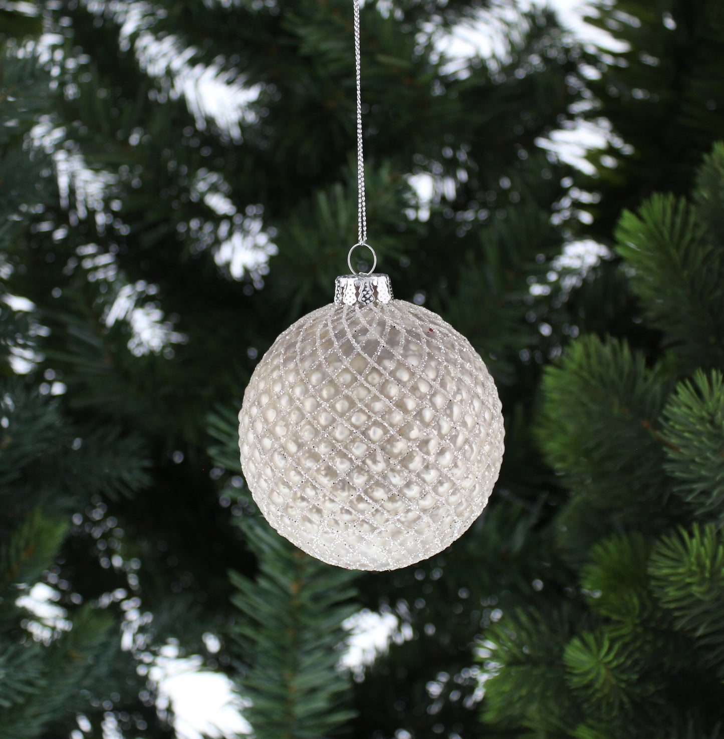 8cm Gold Pillow Glass Ball Ornament