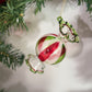 12cm Red/White and Green stripped Glass sweet Bauble