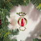 12cm Red/White and Green stripped Glass sweet Bauble