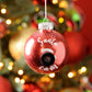 Red Glitter Shatterproof SANTA CAM Ornament