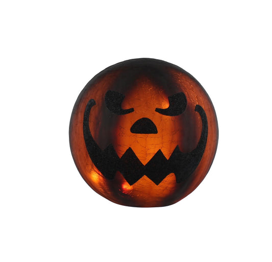 20cm BO Lit Pumpkin Glass Ball