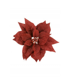 Poinsettia with Clip 27cm