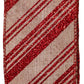 Candy Stripe Glitter Wired Edged Ribbon