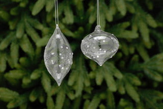 Clear Glass Ornament sold as a pair