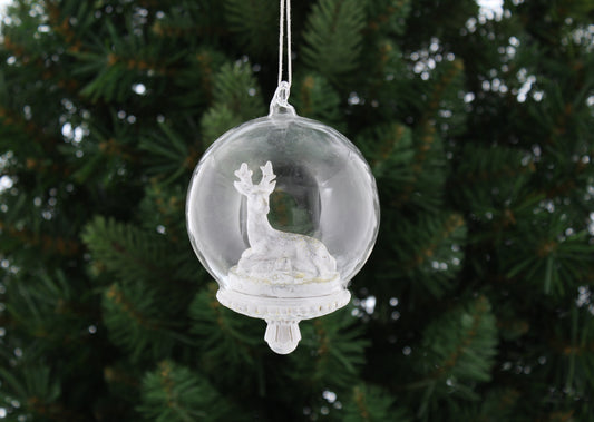 Glass Deer Tree Ornament