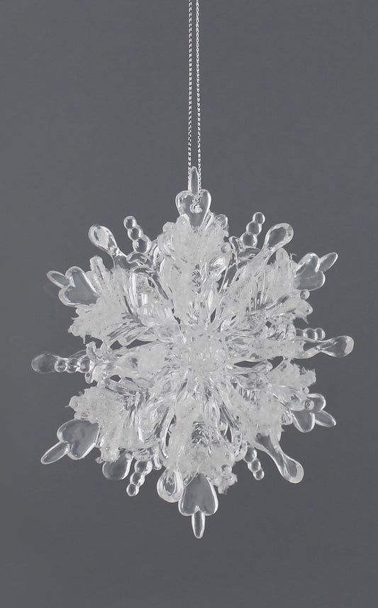 White and Glitter snowflake Ornament