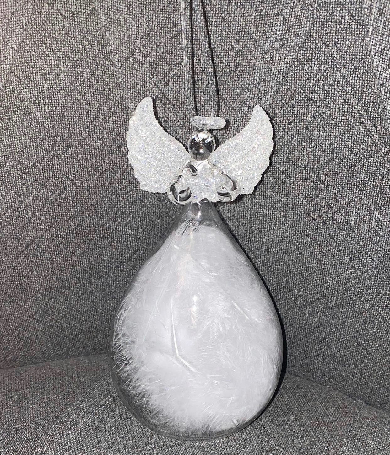 Clear Glass Hanging Angel Ornaments