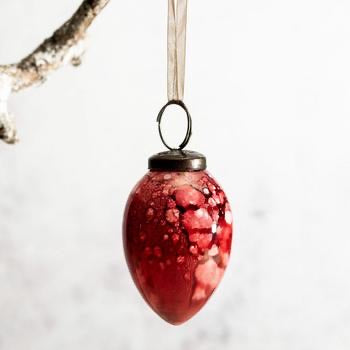 Medium Wine Marble Glass Egg Ornament