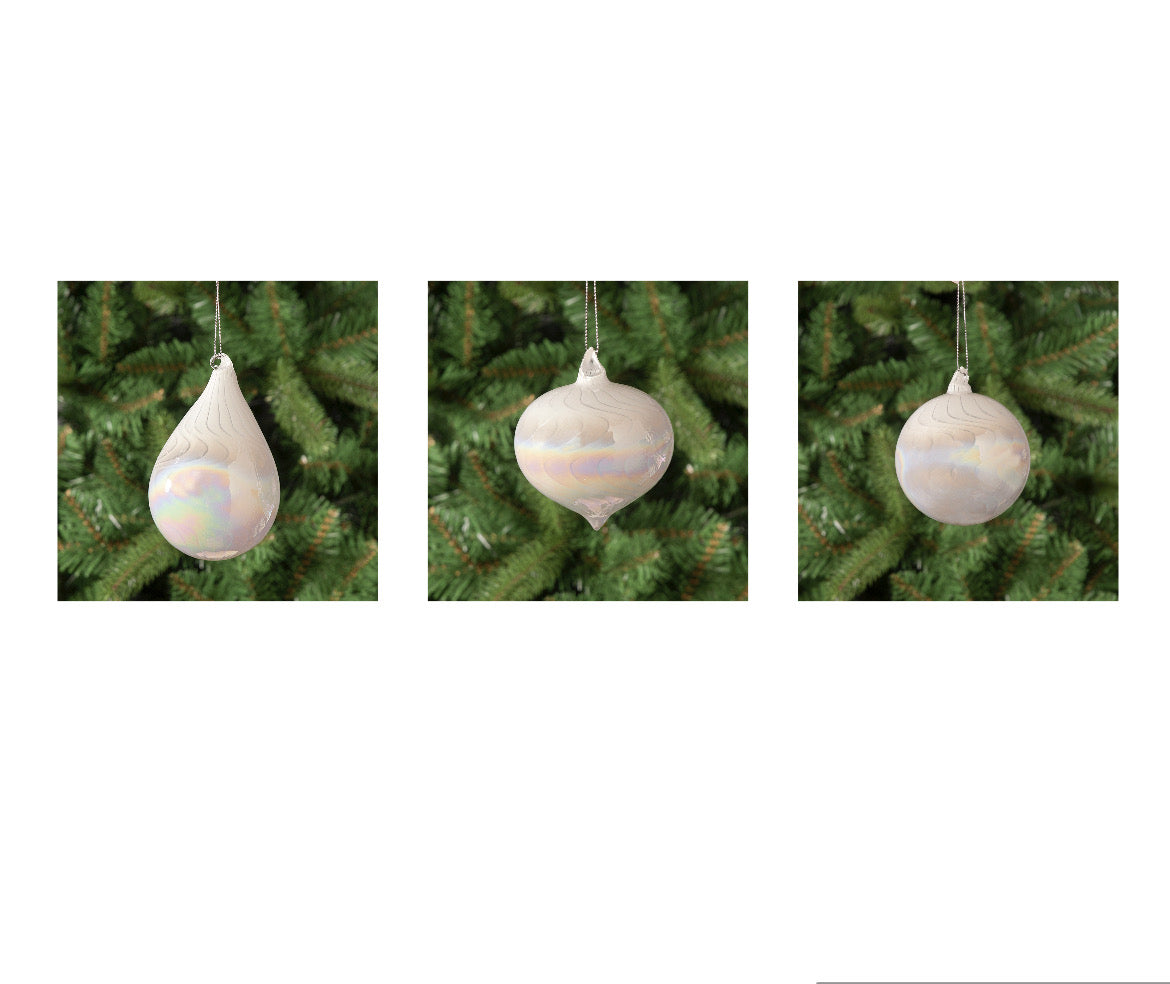 8cm Glass Pearl onion shape Ornament