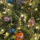 Medium Teal with Gold Foil Glass Ball Ornament
