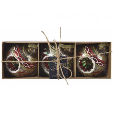 Traditional Christmas Glass Bauble Mix