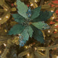 Green Beaded Poinsettia Clip 11cm