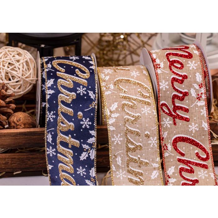 Glamorous Merry Christmas - Natural & Red